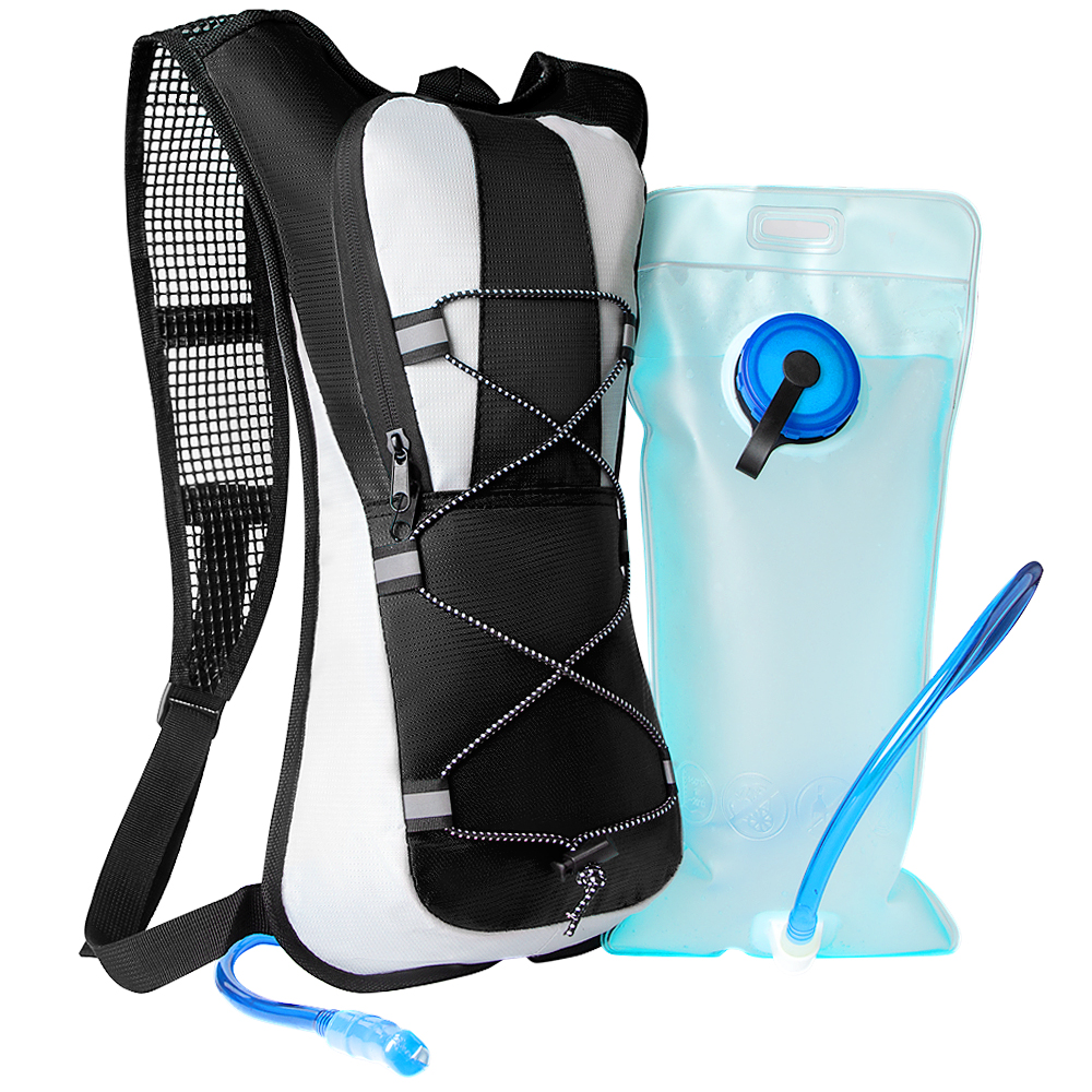 Trinkrucksack Trinkrucksack mit 2 l Wasserblase, leichter isolierender Wasserrucksack zum Radfahren, Wandern, Laufen, Klettern: schwarze farbe