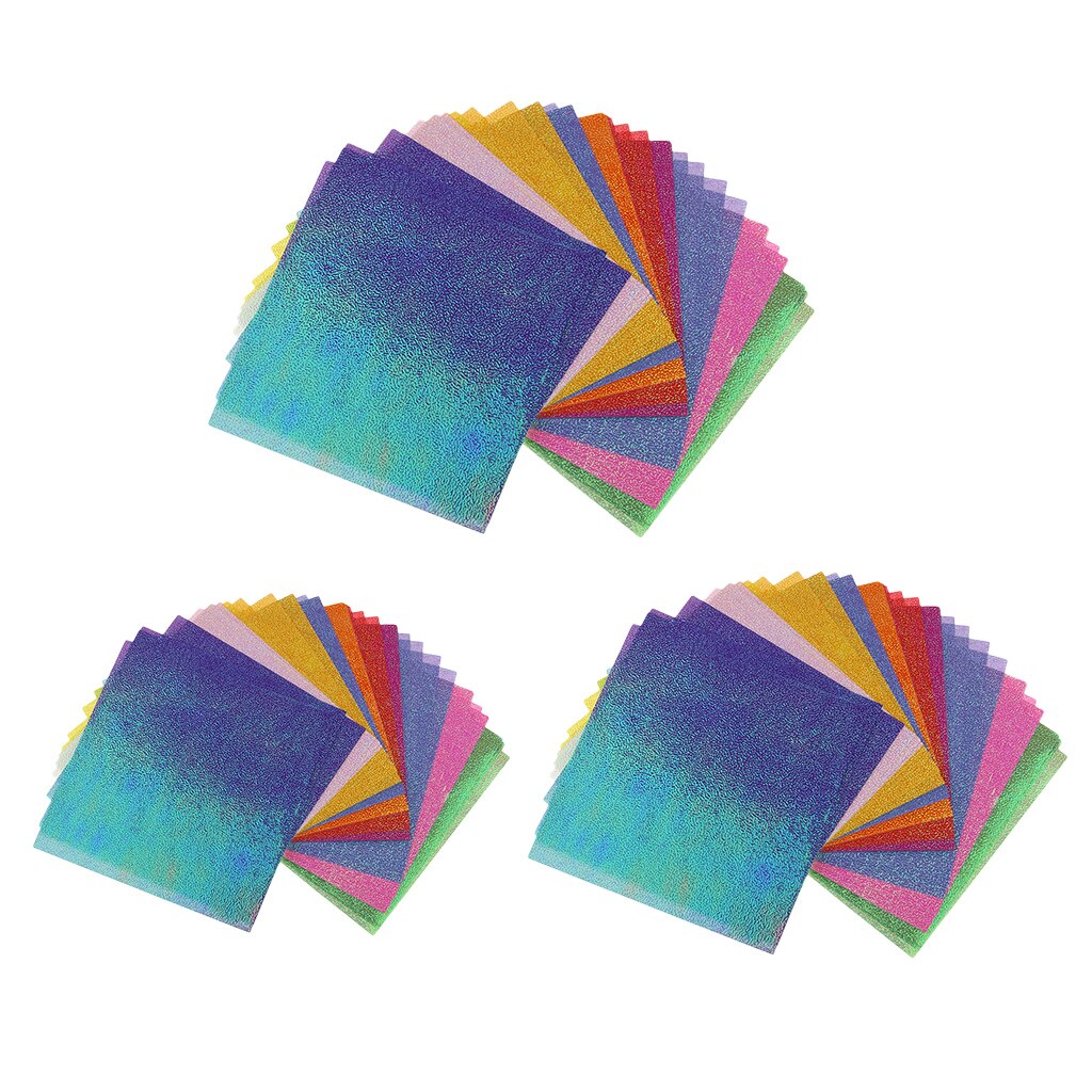 50 hojas de colores mezclados de perlas, papel cuadrado brillante de un solo lado, papeles para Origami plegables para niños, colección de recortes arte de hecho a mano, decoración