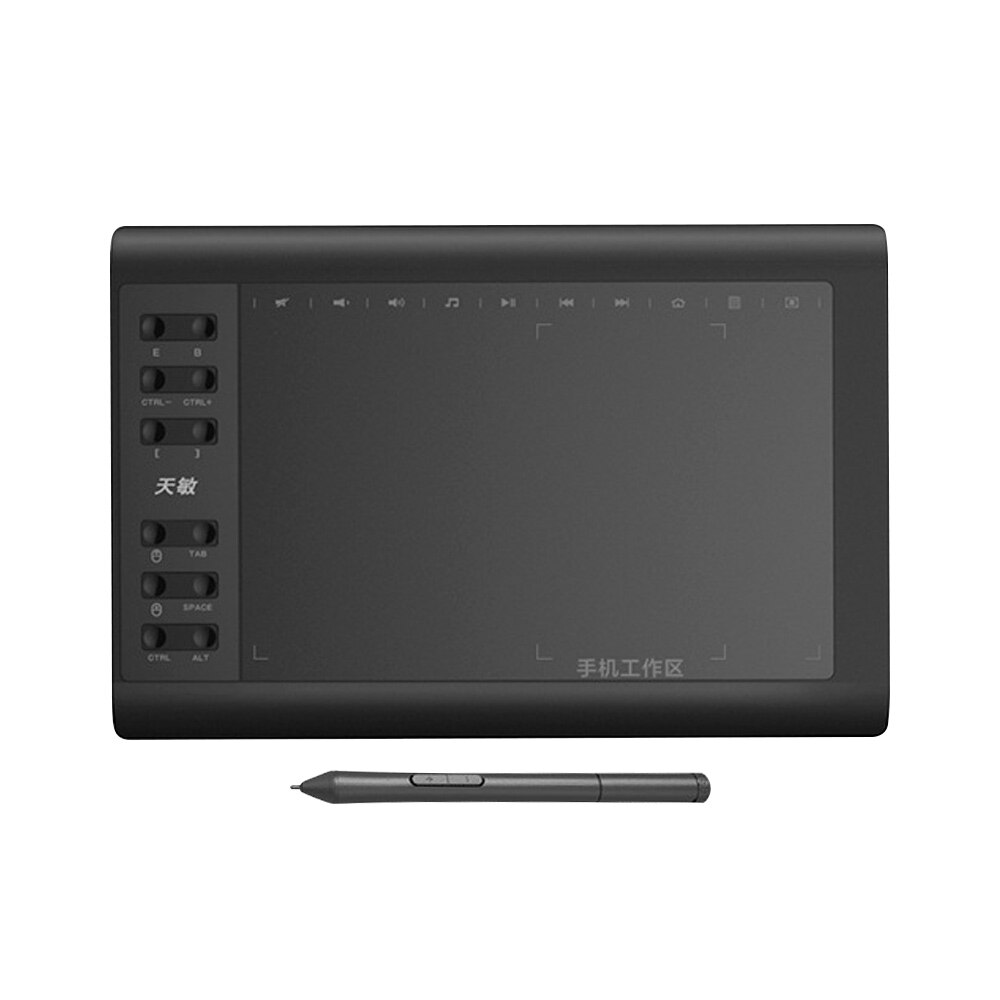 G10 Graphic Tablet 8192 Levels Digital Drawing Tablet With No need Charge Pen For Android Phone PC 10*6&quot; Hand-painted Board: Default Title