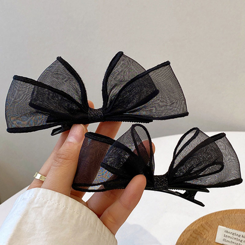 Women's Big Bows Lace Flower Hairpins Fabric Elastic Bowknot Hair Bands Girls Hair Accessories Korean Hair Clip