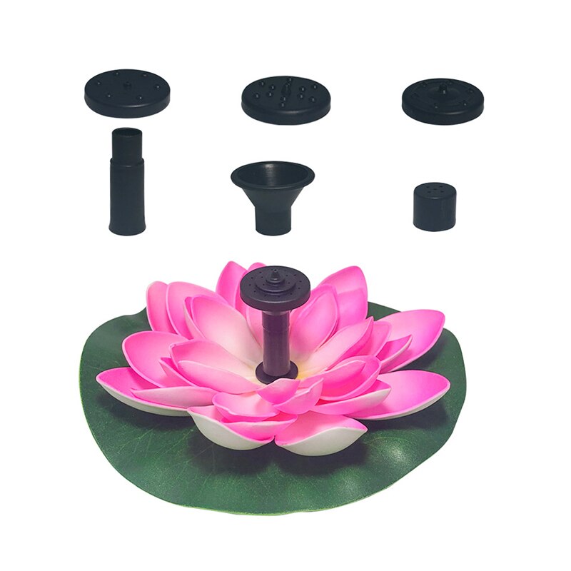 Solar Lotus Fountain Lotus Flower Fountain Water Pump patio paisaje colores jardín fuente estanque Solar