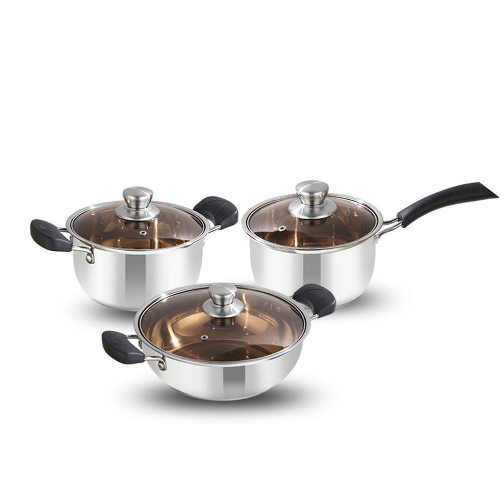 3 teile/satz Edelstahl Braten Pfanne Universal- To... – Grandado