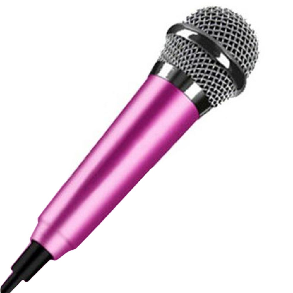 Mobile Phone Recording Equipment Home Computer Lightweight Singing Portable Aluminum Alloy Plug And Play Mini Microphone: Rose Red