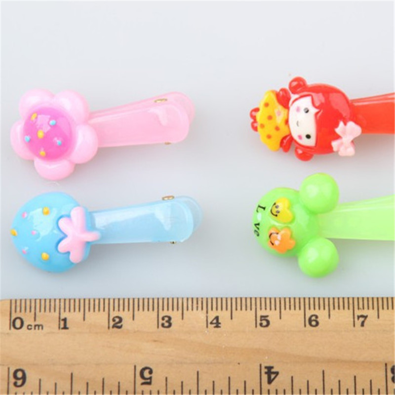 20Pcs Mix Kleur Stijlen Bloem Cartoon Haarspelden Lovely Kids Meisjes 3 Cm Multicolor Haar Clip Haarband Accessoires