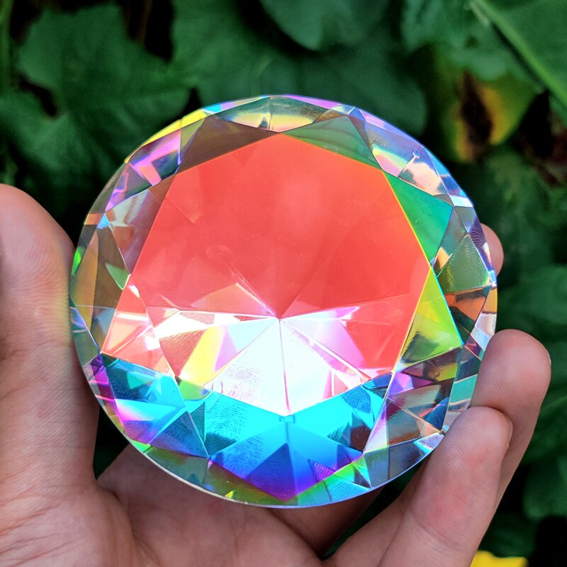 30-80mm ab värikästä  k9 kristallitimanttia paperipainoinen koristeellinen sateenkaarikone prisma lasi timantit häät kodin työpöydän koristelu