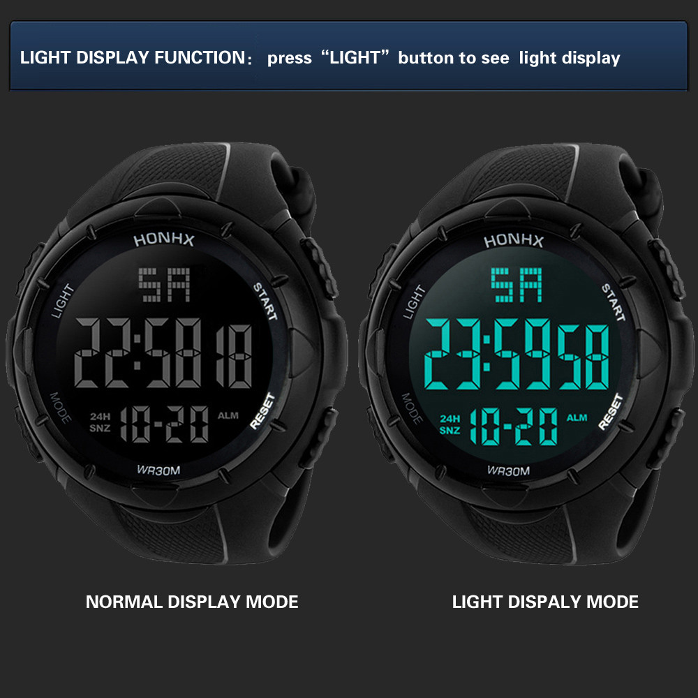 numérique montre-bracelet hommes relog numérique LED chronomètre Date Sport extérieur électronique montres montre digitale homme 533 #2