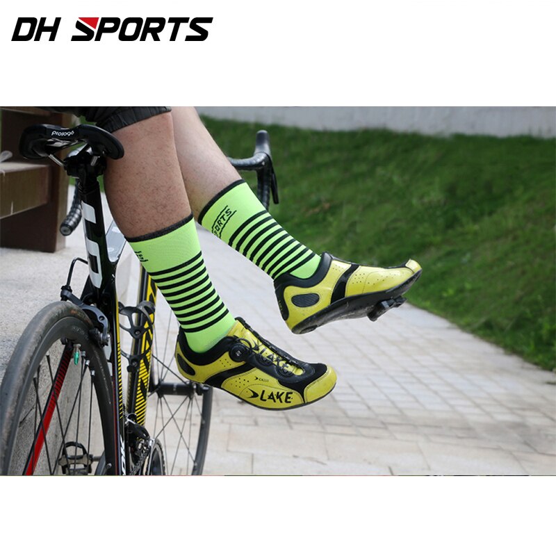 DH SPORT Professionele Fietsen sokken funky thermische sokken Knie-Hoge Sport Running winddicht Compressie racefiets Sokken