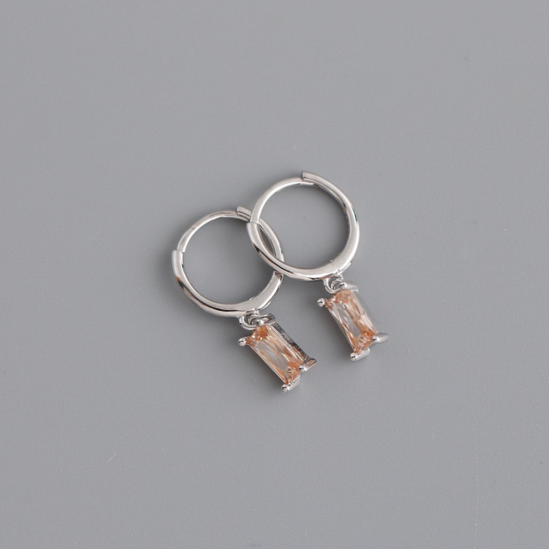 Pendientes de aro pequeños Huggies de acero inoxidable para mujer, colgante de circonia de cristal pequeño, pendientes para cartílago, joyería Piercing, 2 uds.: Plata antigua plateada