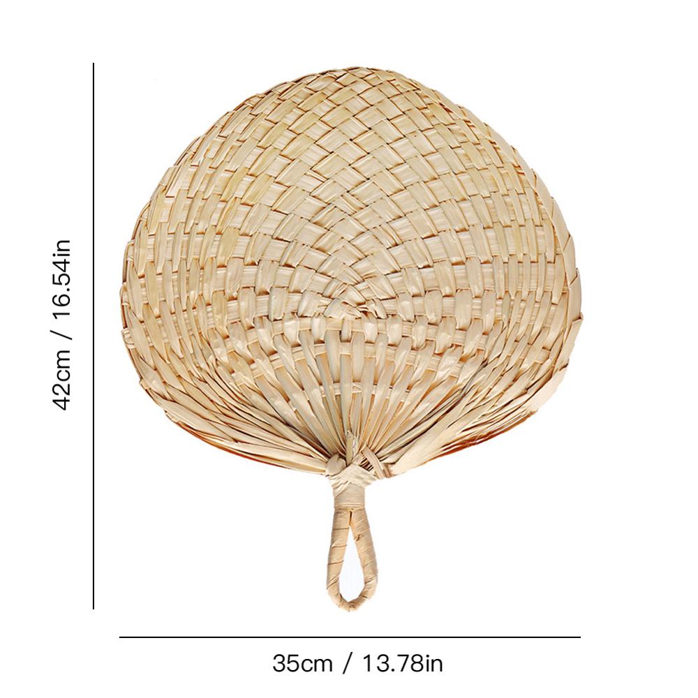 Naturlig håndlavet vifte i kinesisk stil håndvævning palmeblad vifte bærbar vintage cool fan sommer børn vandrehjem dekoration