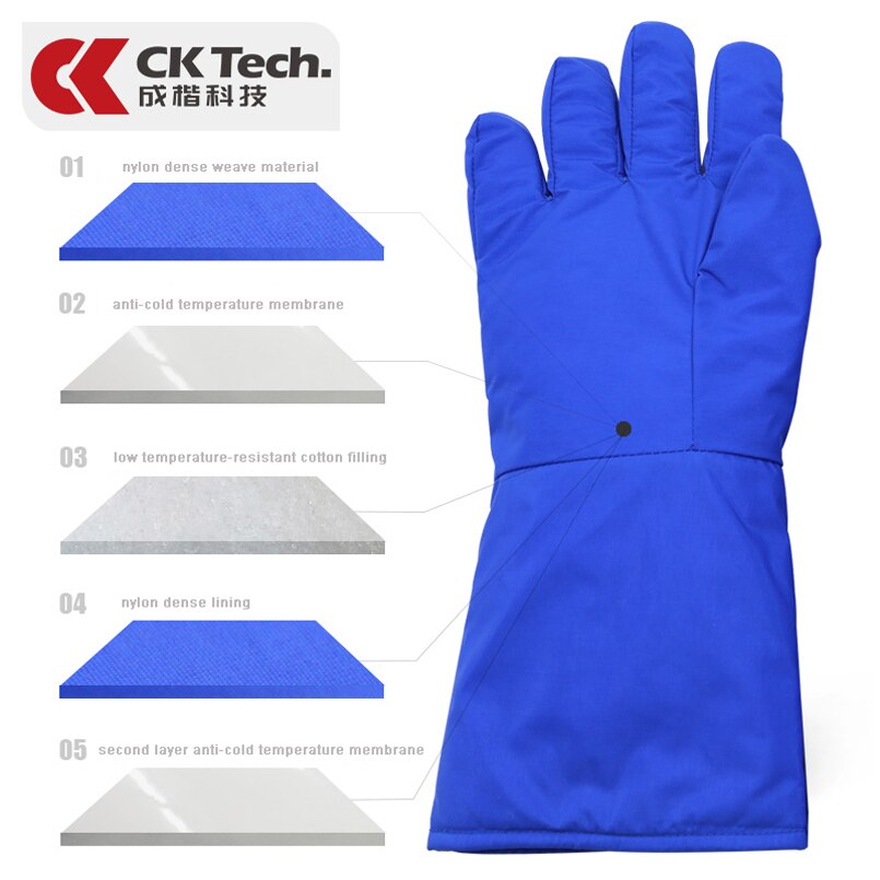 CK Tech. 250 Degree Hypothermia 38cm Protective Gloves Liquid Nitrogen Safety Glove Cold Protection Waterproof Frostbite Gloves
