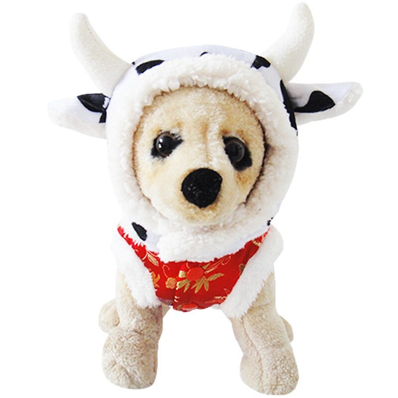 Funny Pet Hoed Hond Kat Cap Mooie Cartoon Koe Vormige Kitten Kat Kostuum Hoofdband Pluche Puppy Cosplay Hoofddeksels Hond Accessoires: Default Title