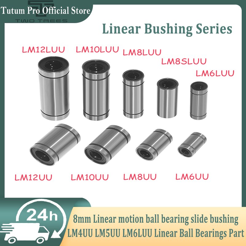 8mm Linear motion ball bearing slide bushing LM4UU LM5UU LM6LUU Linear Ball Bearings Part Bush Bushing Steel 3D Printers Parts