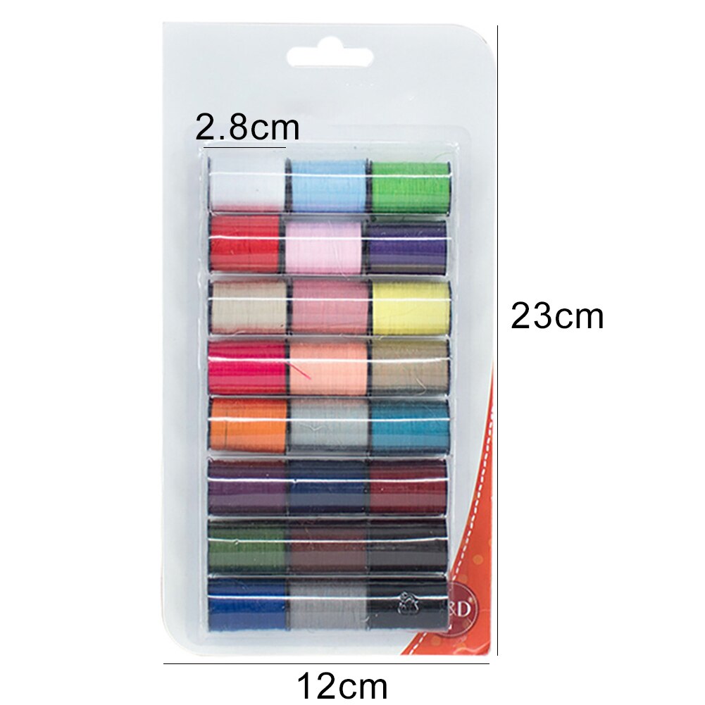 24Pcs Mixed Color Yarn Sewing Thread Household Needle DIY Roll Machine Handcraft Embroidery Sewing Thread Kit Accessories