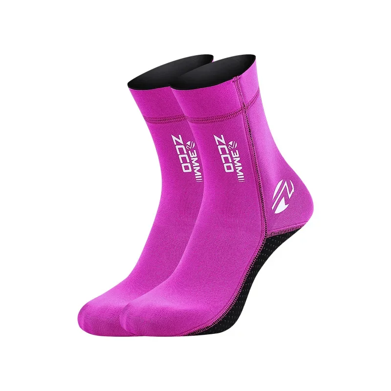 1 paire de chaussettes de plongée en néoprène 3mm, antidérapantes, chaussures de combinaison chaudes en Patchwork pour adultes, bottes de surf pour hommes et femmes, natation,: L / Rose