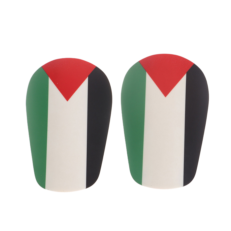 Mini protège-tibias de football pour enfants et adultes, protège-jambes de football, protège-jambes de football, résistant à l'usure, absorbant les chocs, sensation de Palestine, 1 paire: Rouge