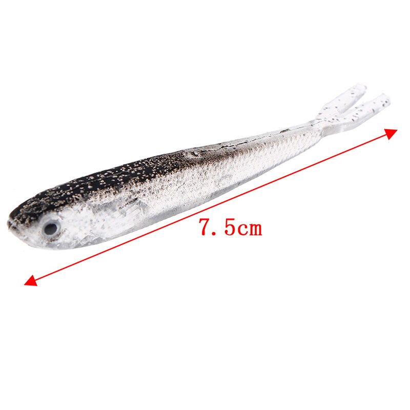 10Pcs 80mm Soft Silicone Fishing Lure Minnow Saltwater Freshwater Worms Wobblers Silicone Artificial Bait Bass Tackle Jigs 2.2g