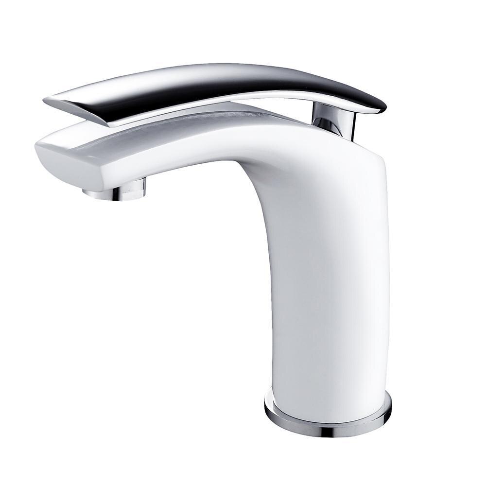 Kylpyhuoneen hana vesihana pesuallashanat valkoinen/kromi/musta vesiputouskiinnitteinen pesuallas kylmävesihana ja sekoitushana yksikahvainen kylpyvesi