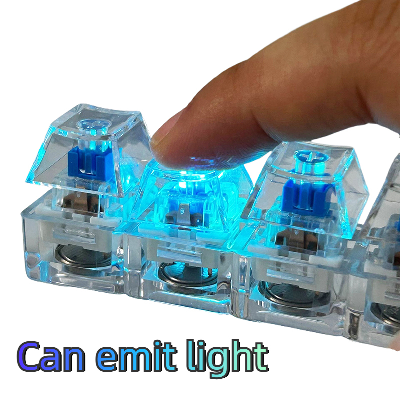 4/9 Toetsen Mechanische Toetsenbord As Tester LED Toetsenbord Sleutel Speelgoed Stress DIY Knop Keycap Fidget Sleutelhanger Speelgoed