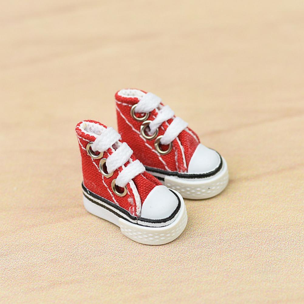 1 stk mini finger sko søde skate board sko dukke sko fingerboard sko til finger breakdance gribebræt 3.5cm #580: Rød