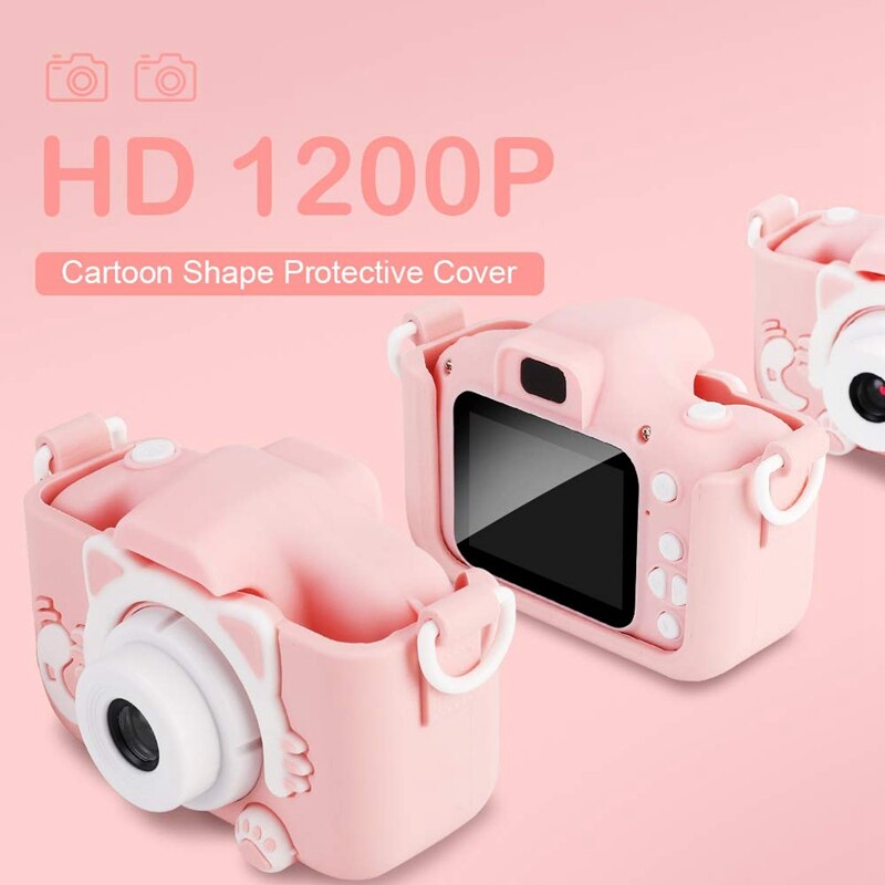 Børns kamera 12.0mp 1080p 2.0 tommer skærm børne video med 32gb tf kort kamera anti-fald børns selvudløser legetøjskamera