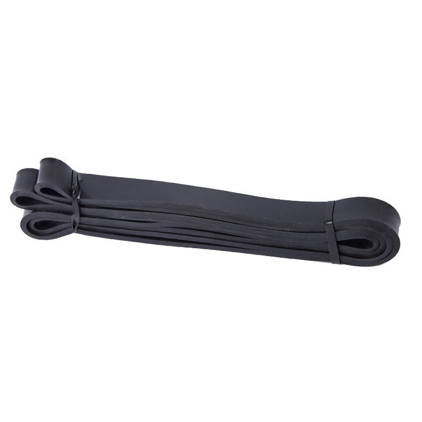 Krachttraining yoga spanband sport fitnessapparatuur revalidatietraining weerstandsband platte rubberen band: Zwart