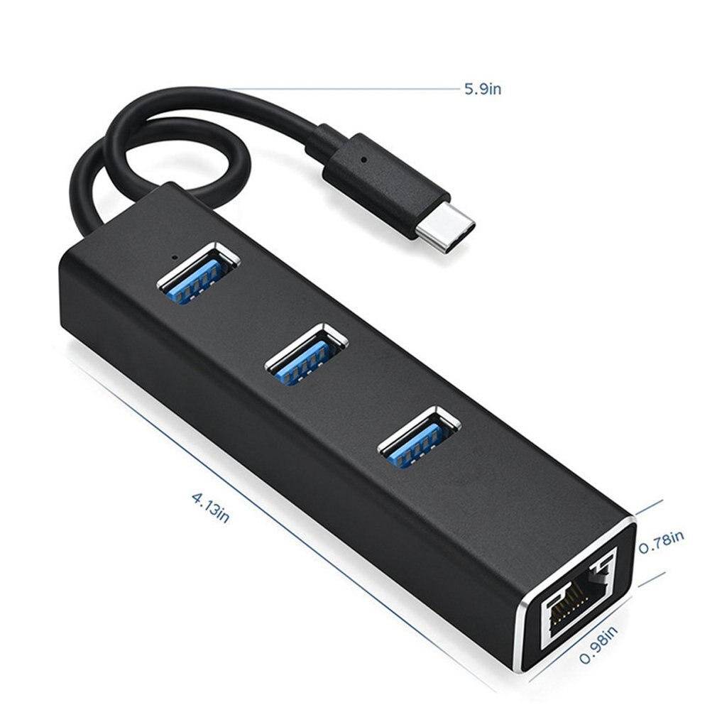 Typ-c 3,0 HUB + Gigabit Hub 3 Ports USB 3,0 Gigabit Ethernet LAN Rj45 Netzwerk Adapter Hub zu 1000mbps