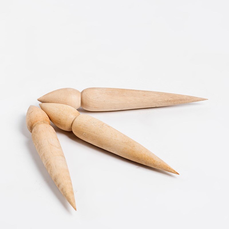 Pottery Spout Modifier Teapot Wooden Pot Crafts Modeling Repair Tool Wooden Double-head Punch Manual DIY Pottery Tool