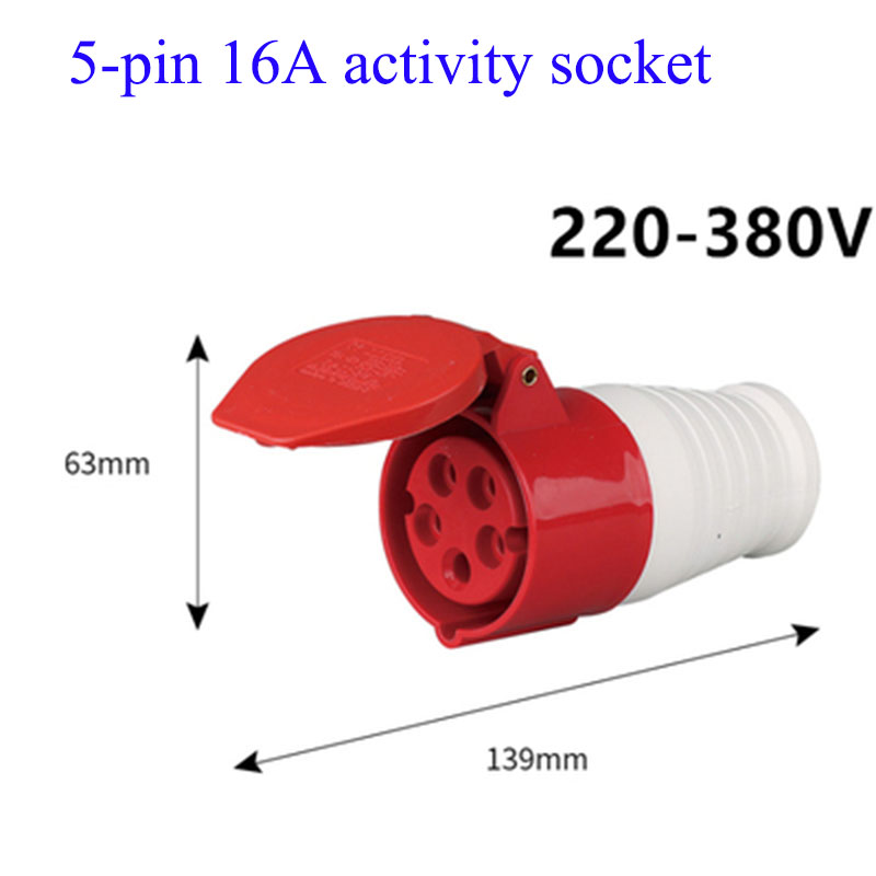 16A Lndustrial Plug Waterproof Explosion-proof Aviation Plug Docking Socket Connector Three-phase Electric 3-core 4-core 5-hole: Red