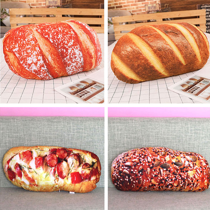 3D Simulation Bread Pillow Cushion Soft Butter Bread Shape Plush Pillows For Sofa Chair Children Birthday Home Decor Pillow