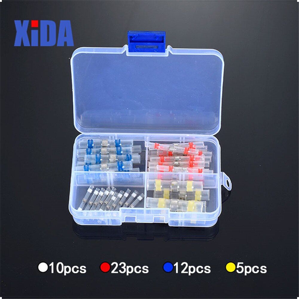 100/50Pcs waterproof seal heat shrink solder wire connector shrinkage Solder Sleeve Heat Shrink Tube kit Wire Splice Connector: 50PCS