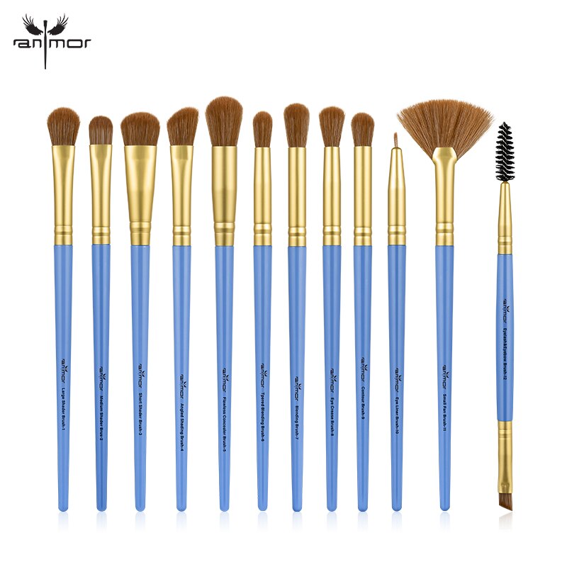 Anmor Make-Up Kwasten Set 3-12 Stks/partij Oogschaduw Blending Eyeliner Wimper Wenkbrauw Make Up Kwasten Professionele Oogschaduw Borstel: Makeup Brush 8612-B