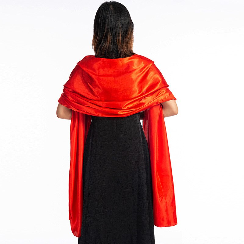 Ensfarvet satin aftenkjoler fest sjal tørklæde til kvinder brudekjole sjal foulard femme brude boleroer trækker på skuldrene vikler