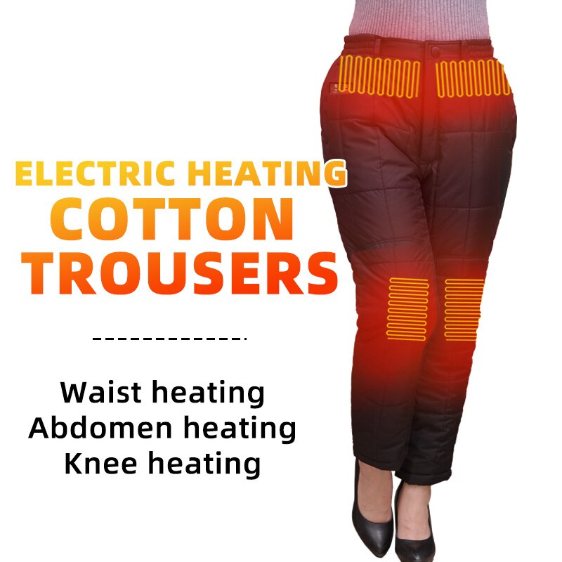 Pantalones térmicos eléctricos para mujer, pantalón con calefacción para 6 áreas, ideal para senderismo al aire libre, senderismo, esquí, USB, Delgado, Invierno: XXXL