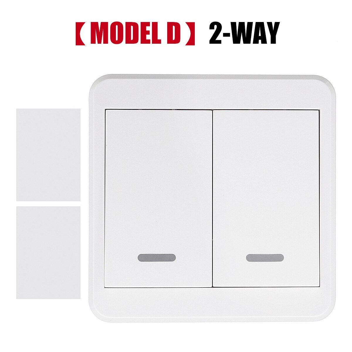 Smart Home Diy Wall Wireless Panel Transmitter LED Light Lamp Remote Control Switch 1/2/3-Way 315MHz/433MHz With Receiver Module: MODEL D 2-WAY