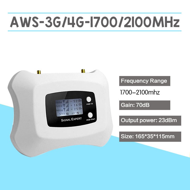 AWS 1700mhz Celular Signal Repeater 3G 4G 1700/2100mhz Booster UMTS LTE Band 4 1700 Amplifier North South America LCD Display