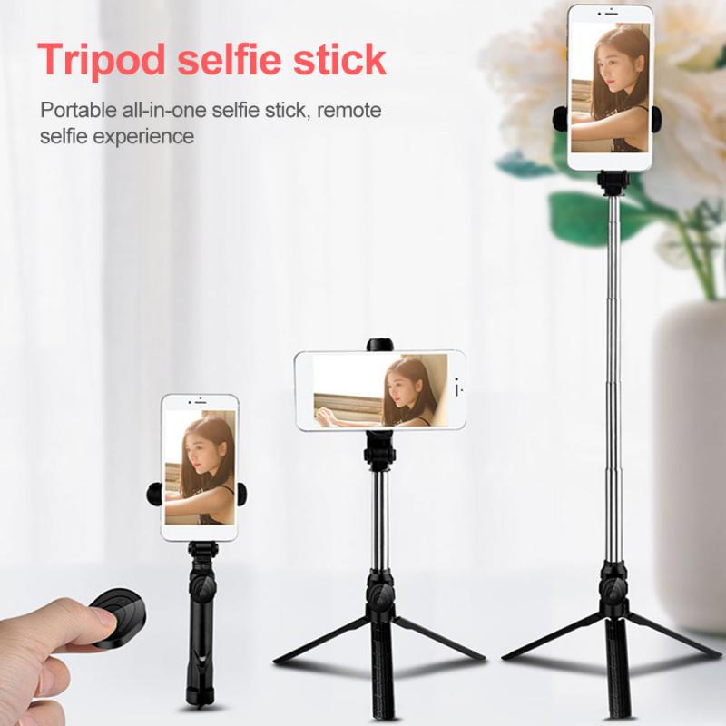 3 in 1 Senza Fili Bluetooth Selfie Bastone Pieghevole Mini Treppiede Espandibile Monopiede con Telecomando di Controllo per il iPhone IOS Android treppiede