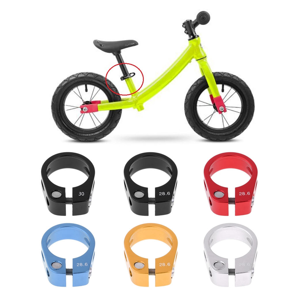 Aluminum Alloy Kids Bike Seatpost Clamp Balance Push Scooter Seat Post Saddle Tube Clip for 25.4/27.2 mm Saddle Tubes for MTB