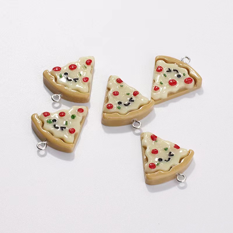 10Pcs Gesimuleerde Pizza Bedels Voor Hanger Diy Oorbellen Ketting Sieraden Accessoires Vinden