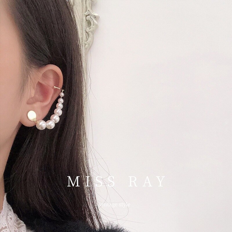 Asymmetrische Lange Kwast Ketting Manchet Oorbellen Voor Vrouwen Meisjes Vlinder Oor Botten Clip Oorhaak Oorbellen Sieraden Party: 8  (1pc)