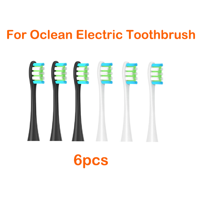 Cabezales de cepillo de dientes eléctrico de repuesto para adultos, 6 uds., para Oclean X/ X PRO/ Z1/ F1/ One/ Air 2 /SE: Plata