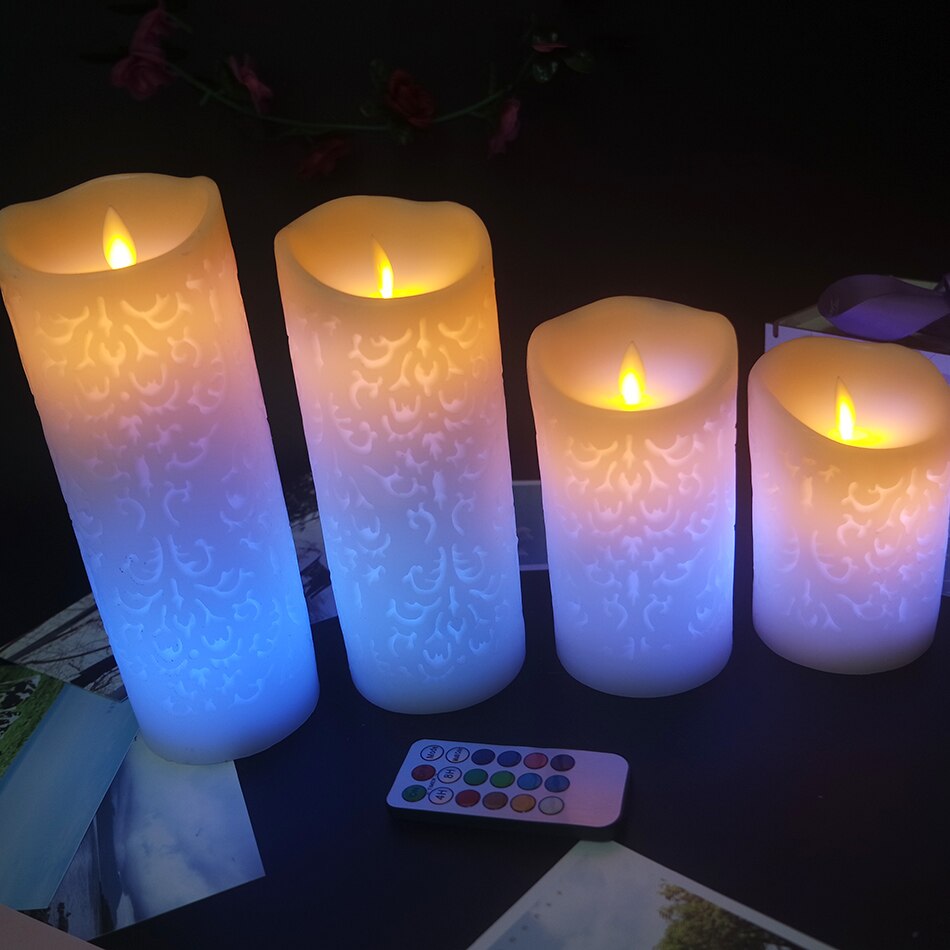Wireless remote led candle made by paraffin wax,flameless candle light for Christmas year home decorative,wedding decoration