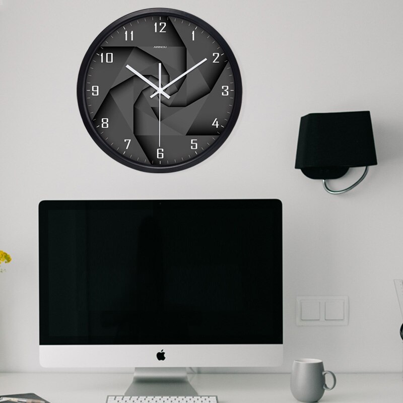 Airinou 3D Vortex Style Modern Glass And Metal Wall Clock Library Science Museum Or Company