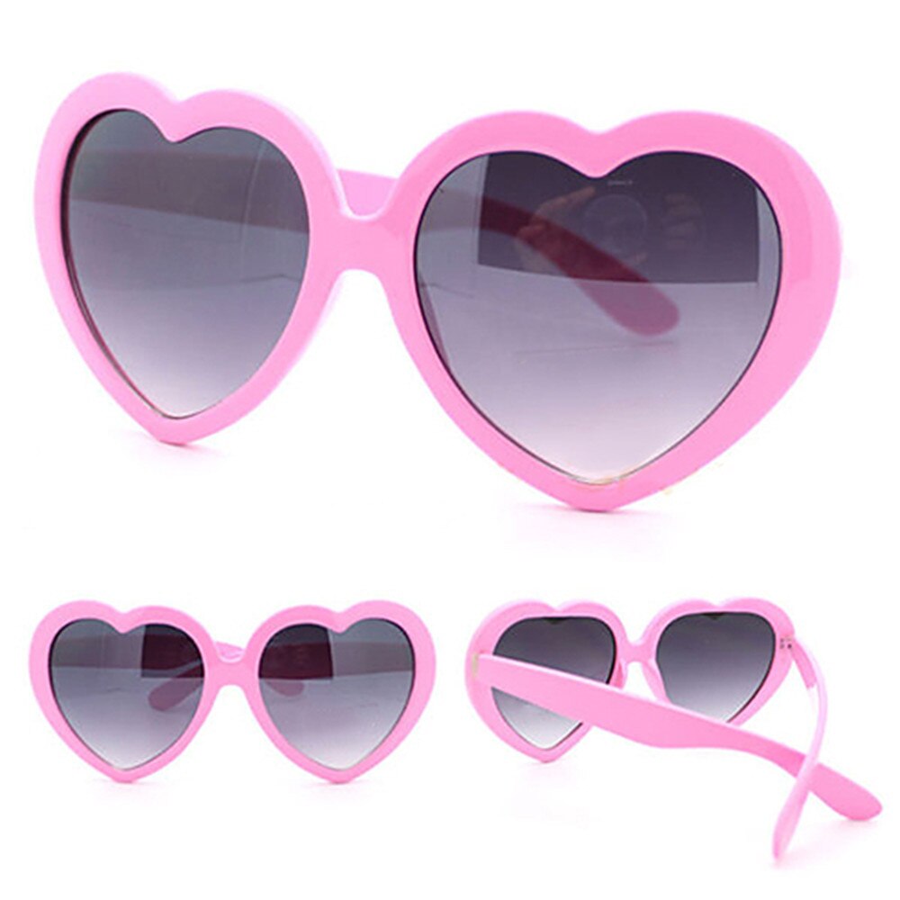Gafas de sol con forma de corazón para mujer, anteojos de sol femeninos de metal, de de , a la , sin montura, transparentes, con protección UV400: Rosa