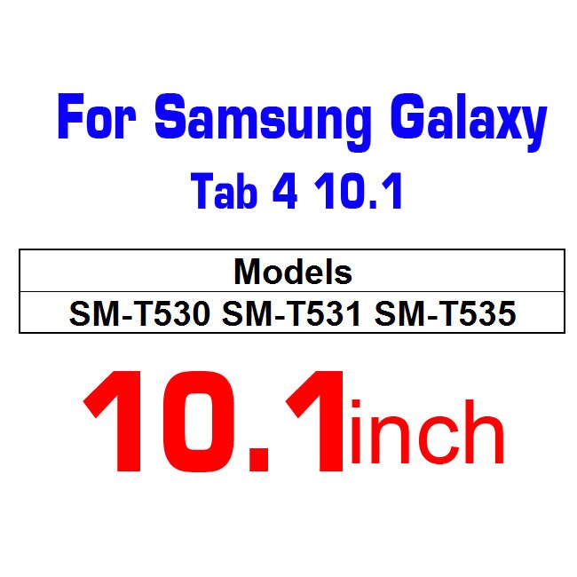 For Samsung Galaxy Tab 4 8.0 SM-T330 T331 T337 T335 Screen protector for Samsung Tab 4 10.1 SM-T530 T531 T535 temperd glass film: Tab A 10.1 T530
