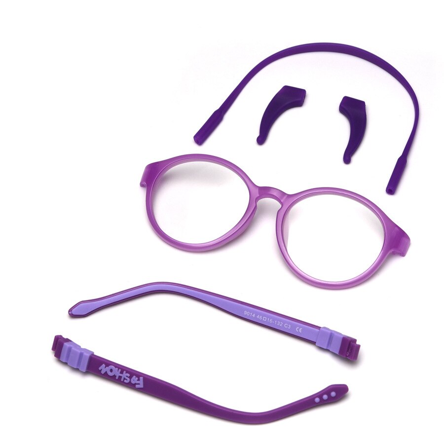 Optiske briller ultralette runde bøjelige børnebriller ramme silikone sikker fleksible anti-blå lys briller
