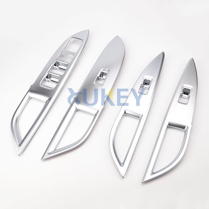 AX Chrome Interior Door Window Switch Panel Cover Armrest Trim Garnish Frame For Mitsubishi Outlander