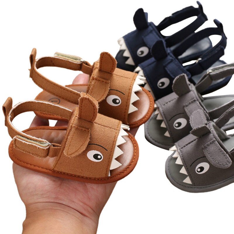 Cute Shark Sandals Toddler Baby Boys Summer Shoes Soft Sole Non-slip Breathable Newborn Sandals Infant Shoe Prewalkers 0-18M