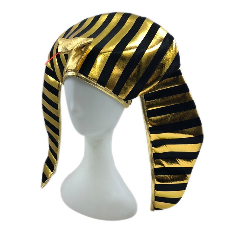 Egyptian Pharaoh Costume Pharaoh Hat King Headpiece Gold-Plated Cobra King for Halloween Dress Up Themed Party Supplies
