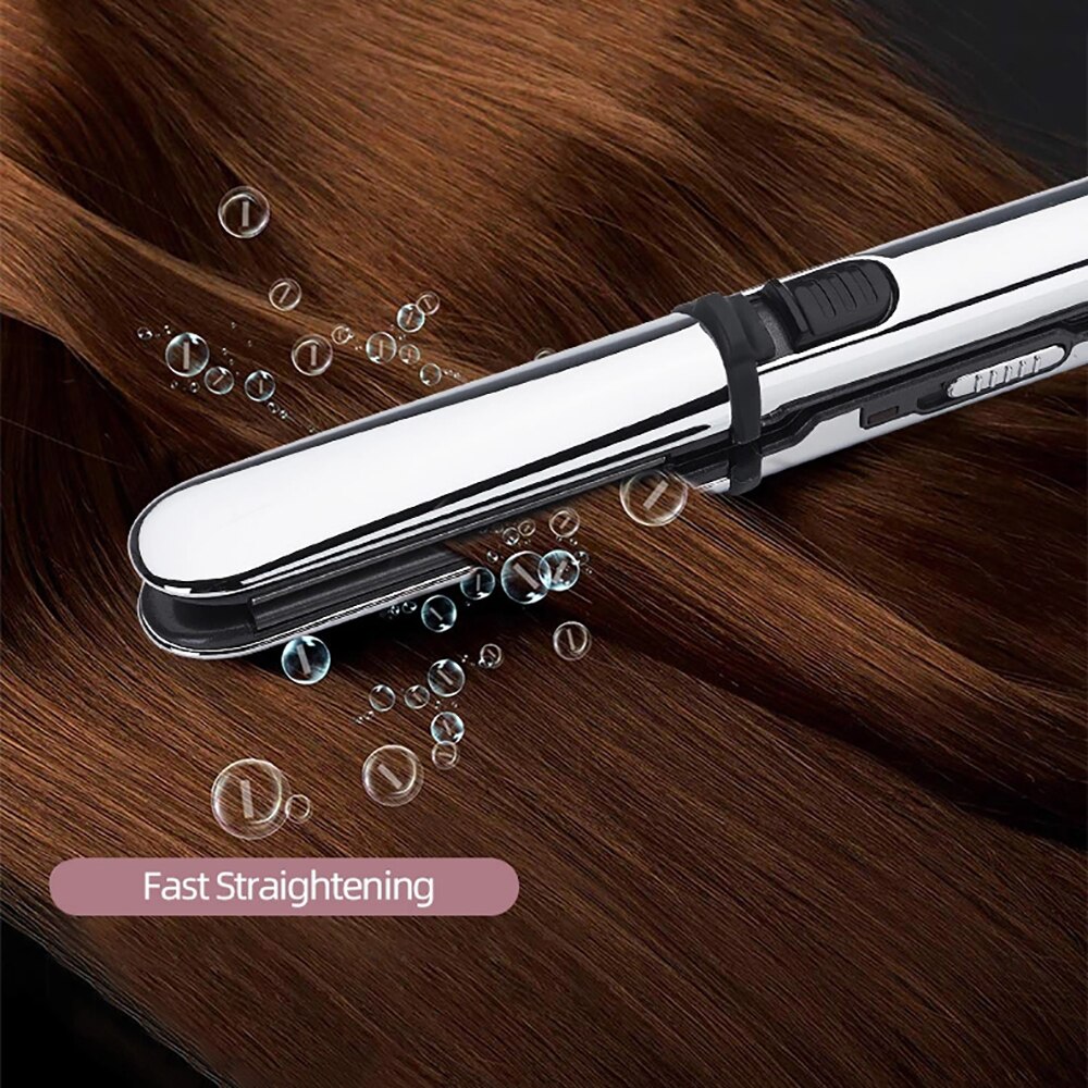 Mini 2 in 1 Hair Straightener 38W Curling Flat Iron PTC Fast Heating 3 Gears Straight Splint Electric Perm Stick Styling Tools