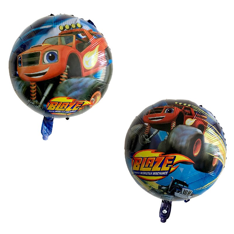6Pcs Blaze En De Machines Folie Ballon Gelukkige Verjaardag Partij Decoratie Bal Jongen Tank Bus Fire Car ballonnen: Mintgroen